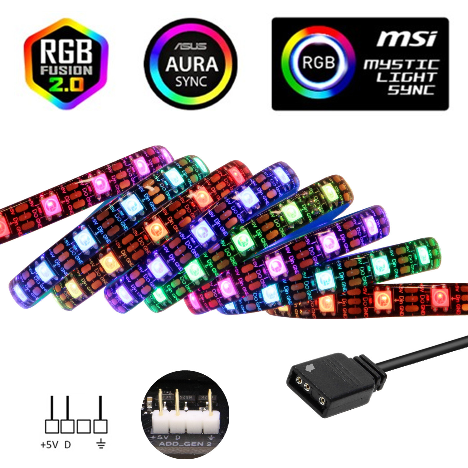 Ws2812B Strip 5V - شريط إضاءة LED من نوع WS2812b