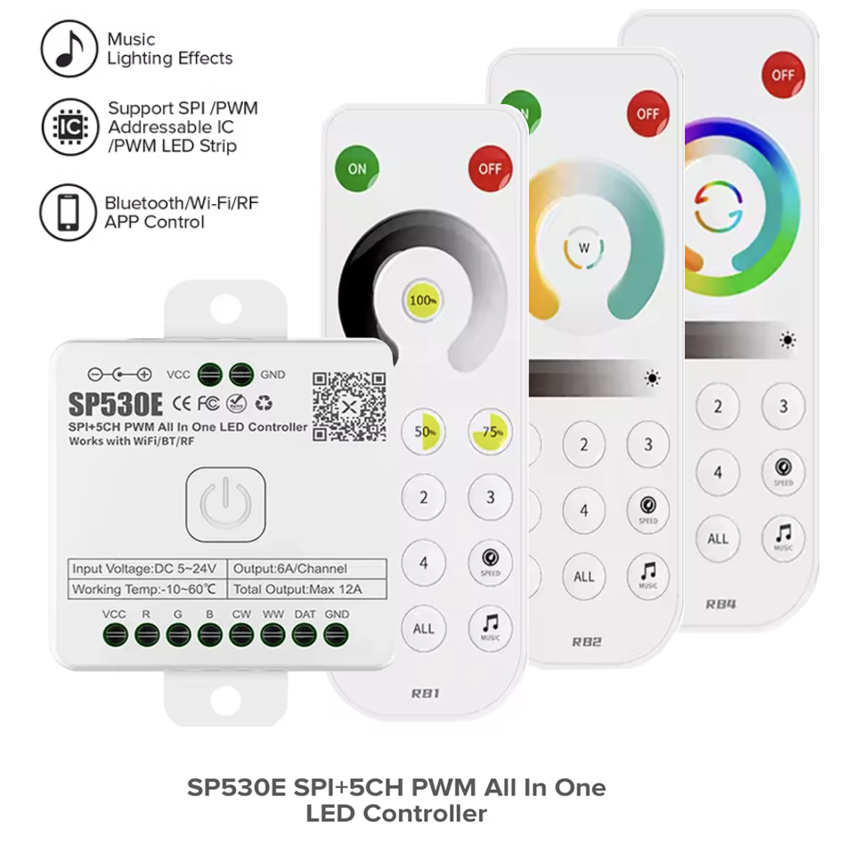 Ws2812B Strip 5V - وحدة تحكم LED متكاملة SP530E بـ