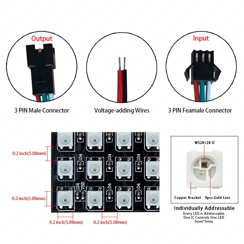 شاشة LED رقمية بكسلات WS2812B  - مراجعة Ws2812B وسعره
