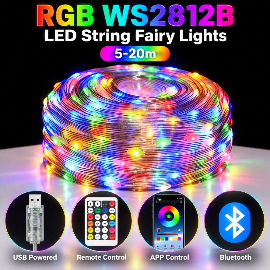 سلسلة أضواء LED RGB WS2812B بط - مراجعة Ws2812B Strip 5V وسعره