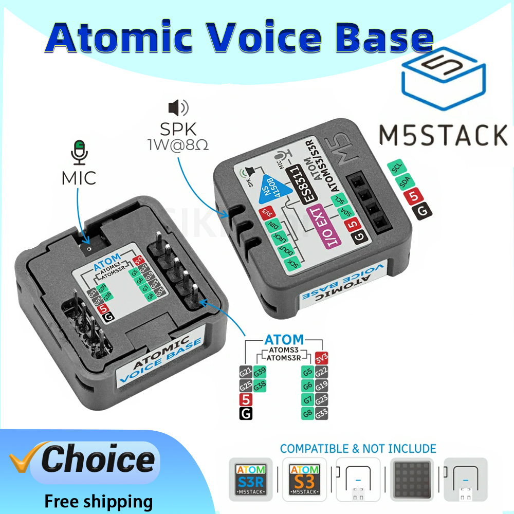 وحدة M5Stack Atomic Voice Base - مراجعة Microphone Module وسعره