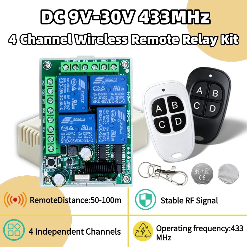 جهاز تحكم عن بعد لاسلكي عالمي  - مراجعة Relay Module 4 Channel وسعره