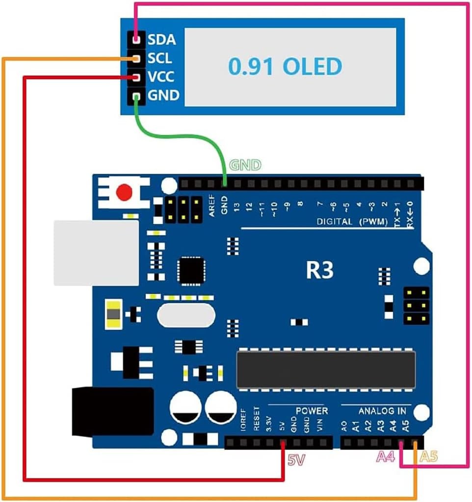 شاشة OLED بيضاء/زرقاء مقاس 0.9 - مراجعة Ssd1306 وسعره
