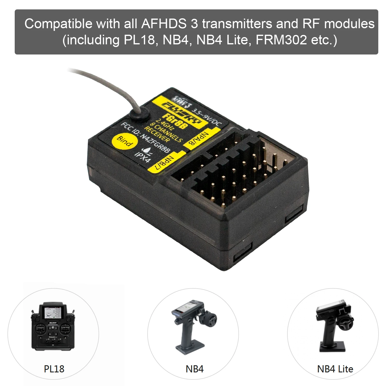 FLYSKY FGR8B PWM/ PPM/ i-bus م - مراجعة Ir Remote Module وسعره